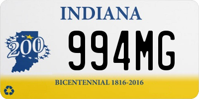 IN license plate 994MG
