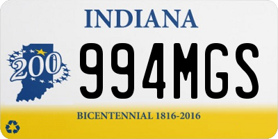 IN license plate 994MGS