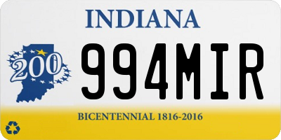 IN license plate 994MIR