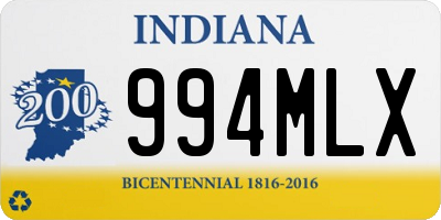 IN license plate 994MLX