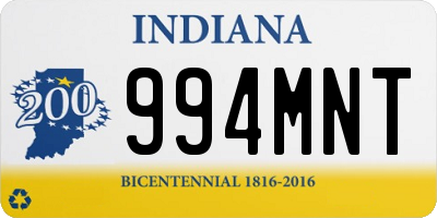 IN license plate 994MNT