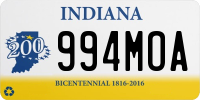 IN license plate 994MOA