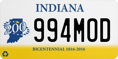 IN license plate 994MOD