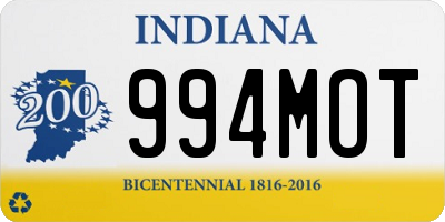 IN license plate 994MOT