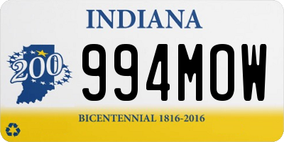 IN license plate 994MOW