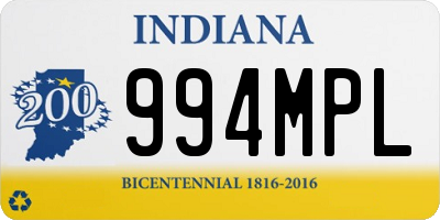 IN license plate 994MPL