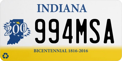 IN license plate 994MSA