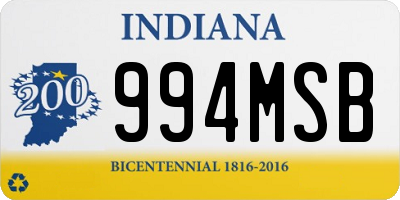 IN license plate 994MSB