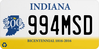 IN license plate 994MSD