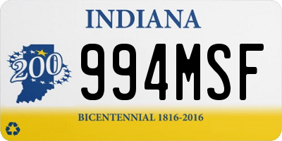 IN license plate 994MSF