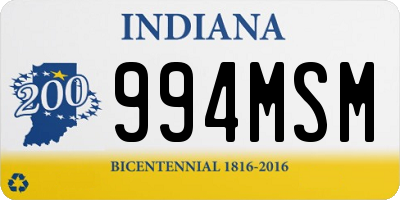 IN license plate 994MSM