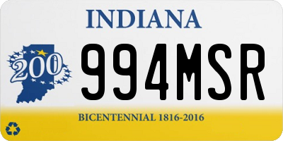 IN license plate 994MSR