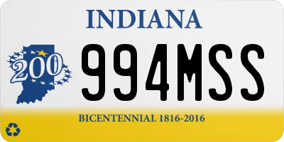 IN license plate 994MSS