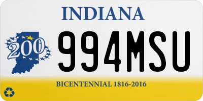 IN license plate 994MSU