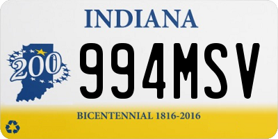 IN license plate 994MSV