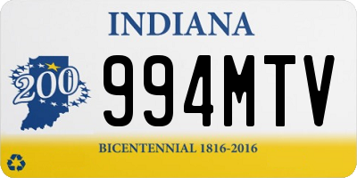 IN license plate 994MTV