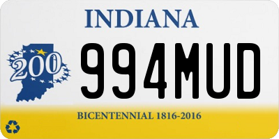 IN license plate 994MUD