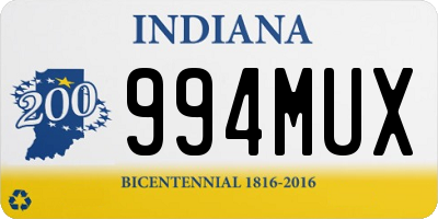 IN license plate 994MUX