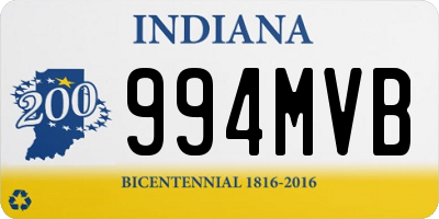 IN license plate 994MVB