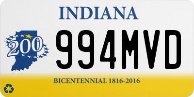 IN license plate 994MVD