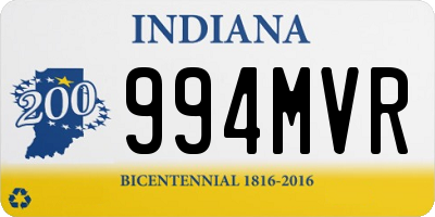 IN license plate 994MVR