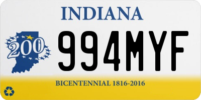 IN license plate 994MYF