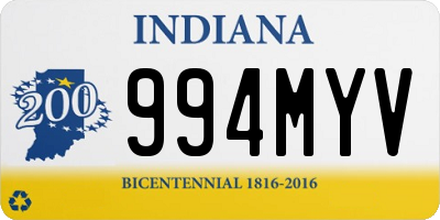 IN license plate 994MYV