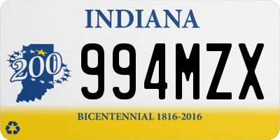 IN license plate 994MZX