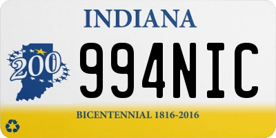 IN license plate 994NIC