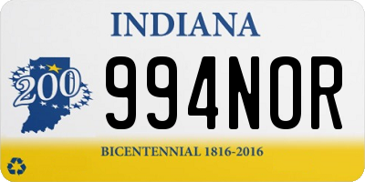 IN license plate 994NOR