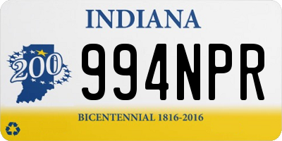 IN license plate 994NPR