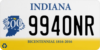 IN license plate 994ONR