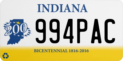 IN license plate 994PAC