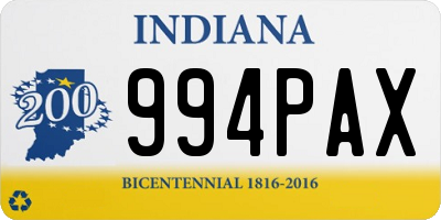 IN license plate 994PAX