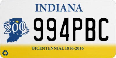 IN license plate 994PBC