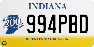 IN license plate 994PBD