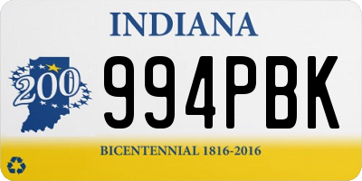 IN license plate 994PBK