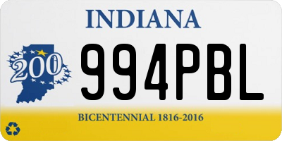 IN license plate 994PBL