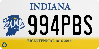 IN license plate 994PBS