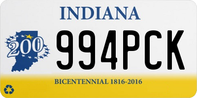 IN license plate 994PCK