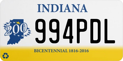 IN license plate 994PDL