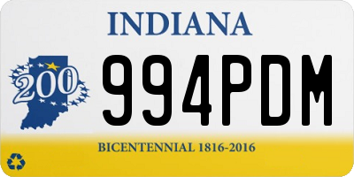 IN license plate 994PDM