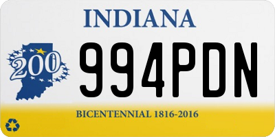 IN license plate 994PDN