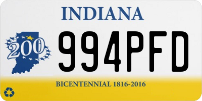 IN license plate 994PFD