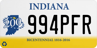 IN license plate 994PFR