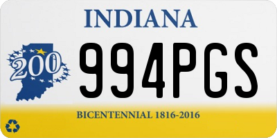 IN license plate 994PGS