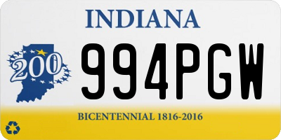 IN license plate 994PGW