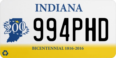 IN license plate 994PHD