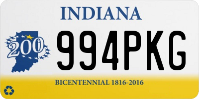 IN license plate 994PKG