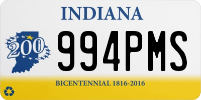 IN license plate 994PMS